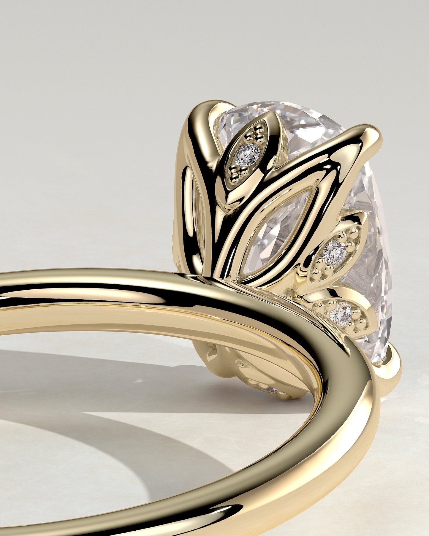 Elongated Cushion Solitaire Lab Grown Diamond Engagement Ring