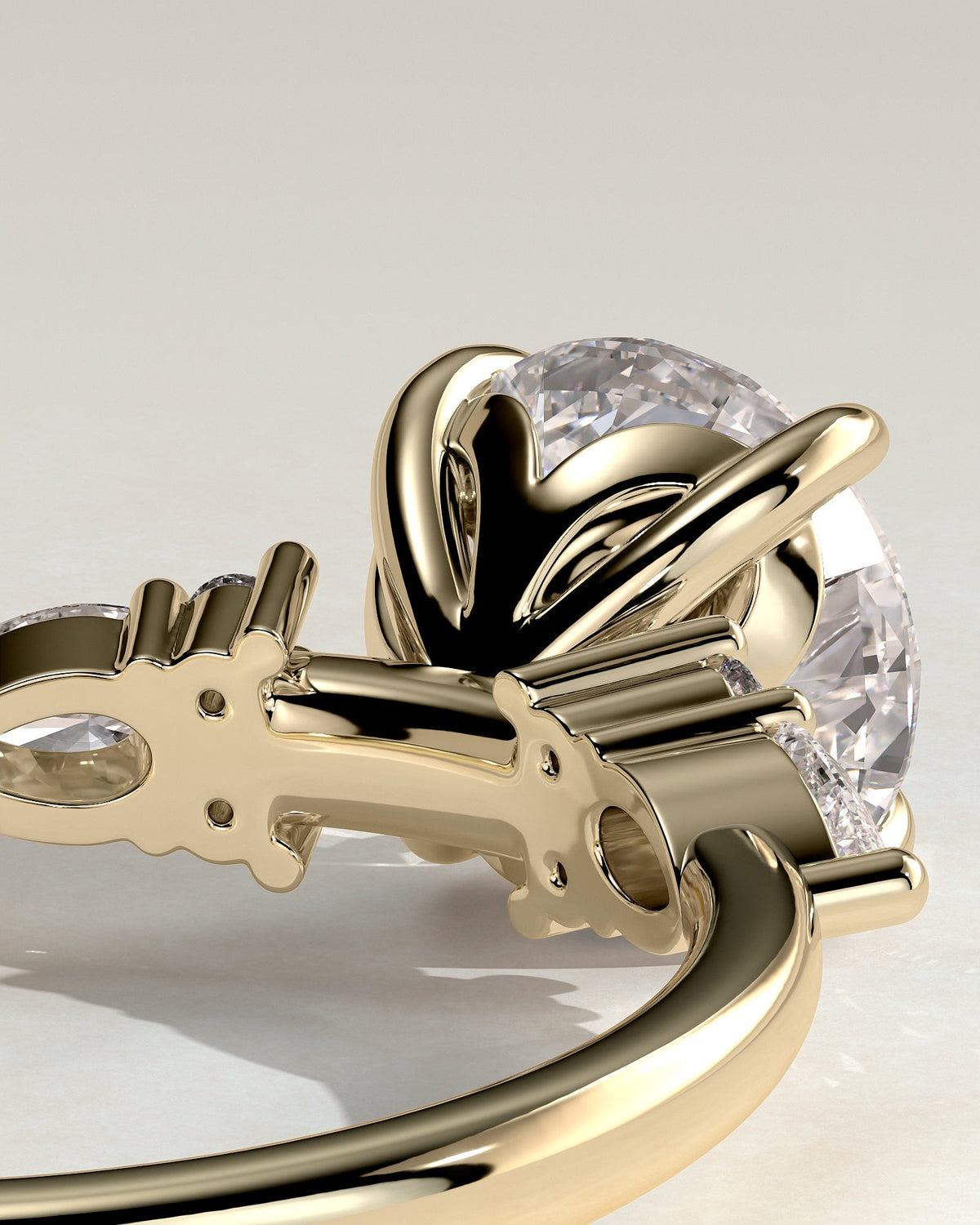 Round Cluster Lab Grown Diamond Engagement Ring