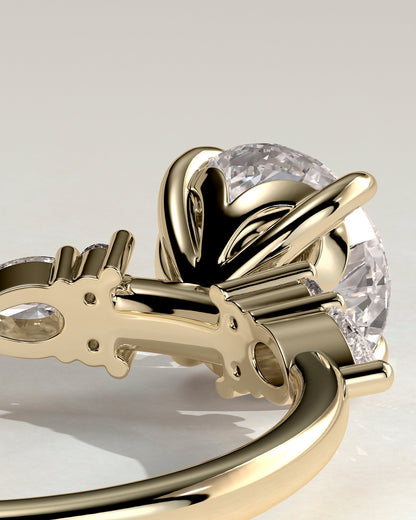 Round Cluster Lab Grown Diamond Engagement Ring
