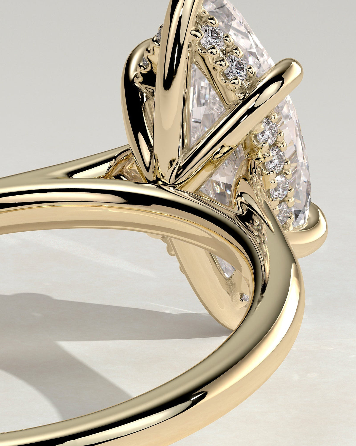 Marquise Hidden Halo Lab Grown Diamond Engagement Ring