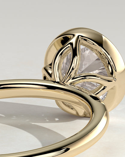 Round Bezel Solitaire Lab Grown Diamond Engagement Ring