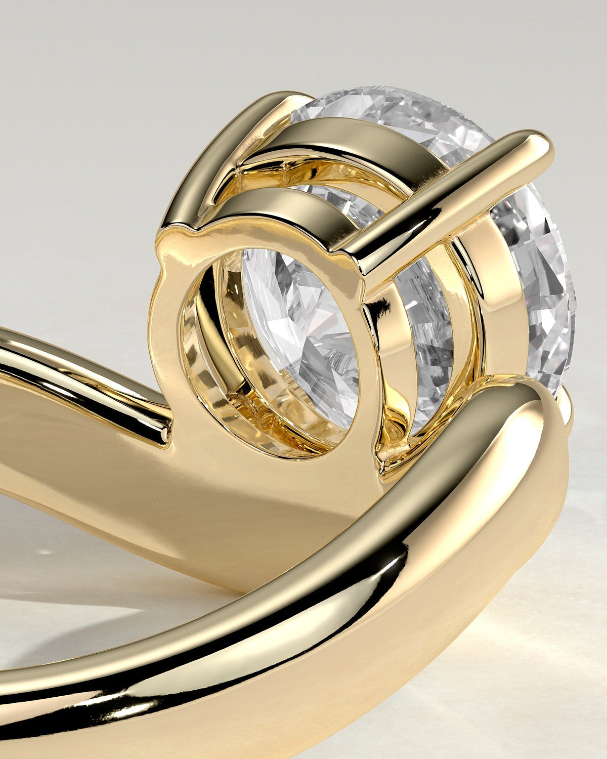 Round Waved Swirl Solitaire Lab Grown Diamond Engagement Ring