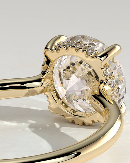 Round Hidden Halo Lab Grown Diamond Engagement Ring