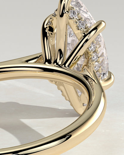 Marquise Cathedral & Hidden Halo Lab Grown Diamond Engagement Ring