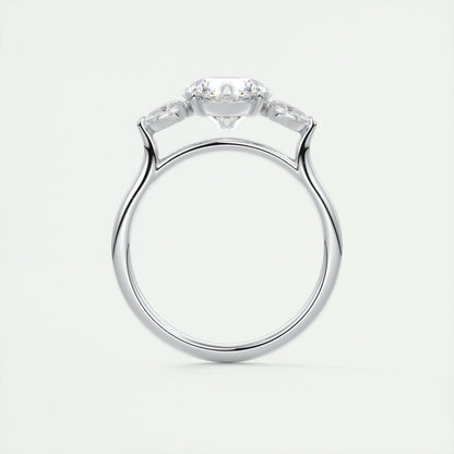 2.0 CT Round Cut Three Stone Moissanite Engagement Ring 8