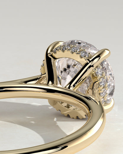 Round Cathedral & Hidden Halo Lab Grown Diamond Engagement Ring
