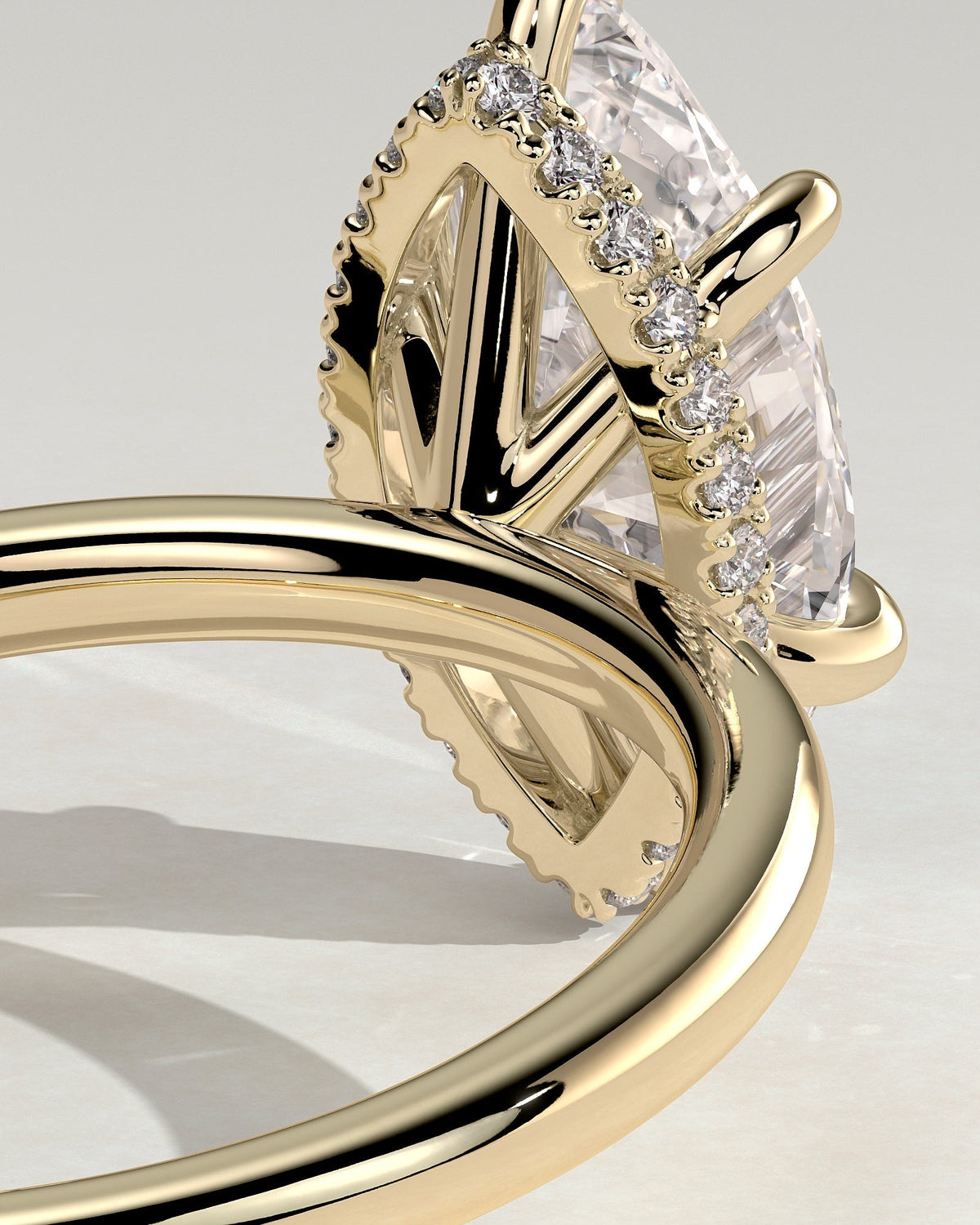 Marquise Hidden Halo Lab Grown Diamond Engagement Ring
