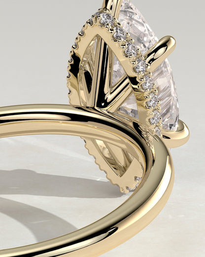 Marquise Hidden Halo Lab Grown Diamond Engagement Ring