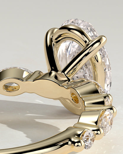 Oval Alternating Pave Lab Grown Diamond Engagement Ring