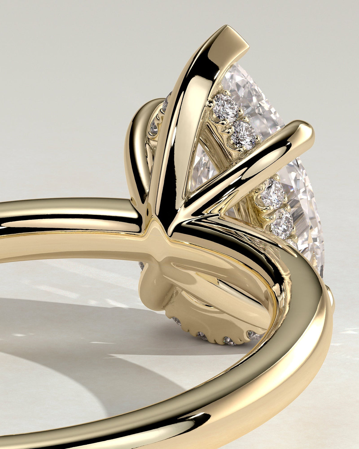 Pear Hidden Halo Lab Grown Diamond Engagement Ring