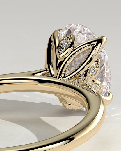 Oval Solitaire With Tulip Prongs Lab Grown Diamond Engagement Ring