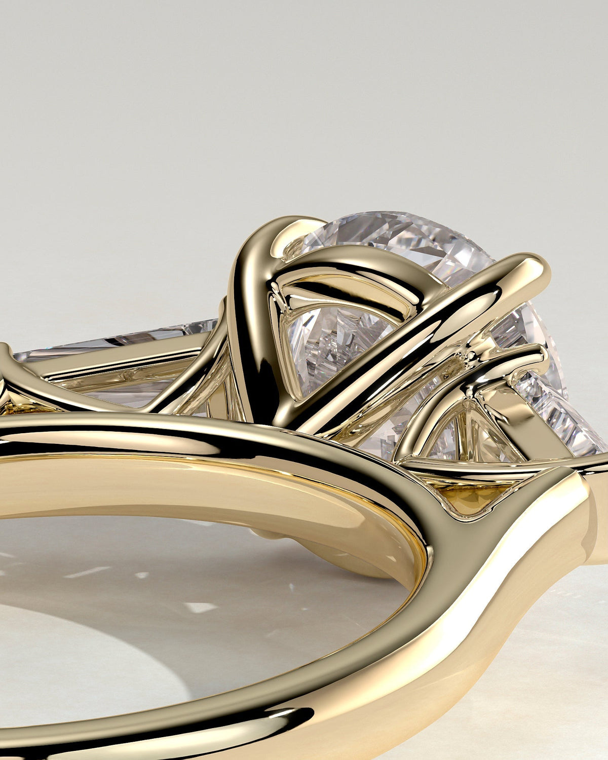 Round Three Stones Lab Grown Diamond Engagement Ring