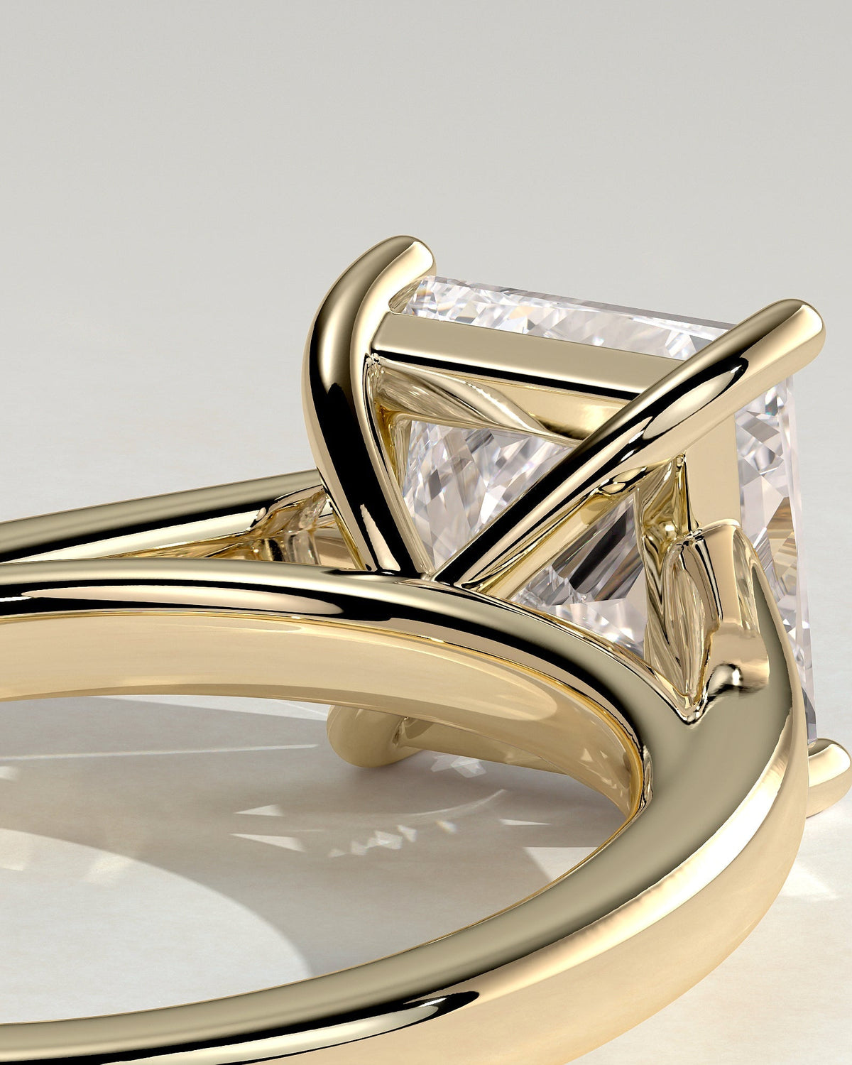 Princess Solitaire & Cathedral Lab Grown Diamond Engagement Ring