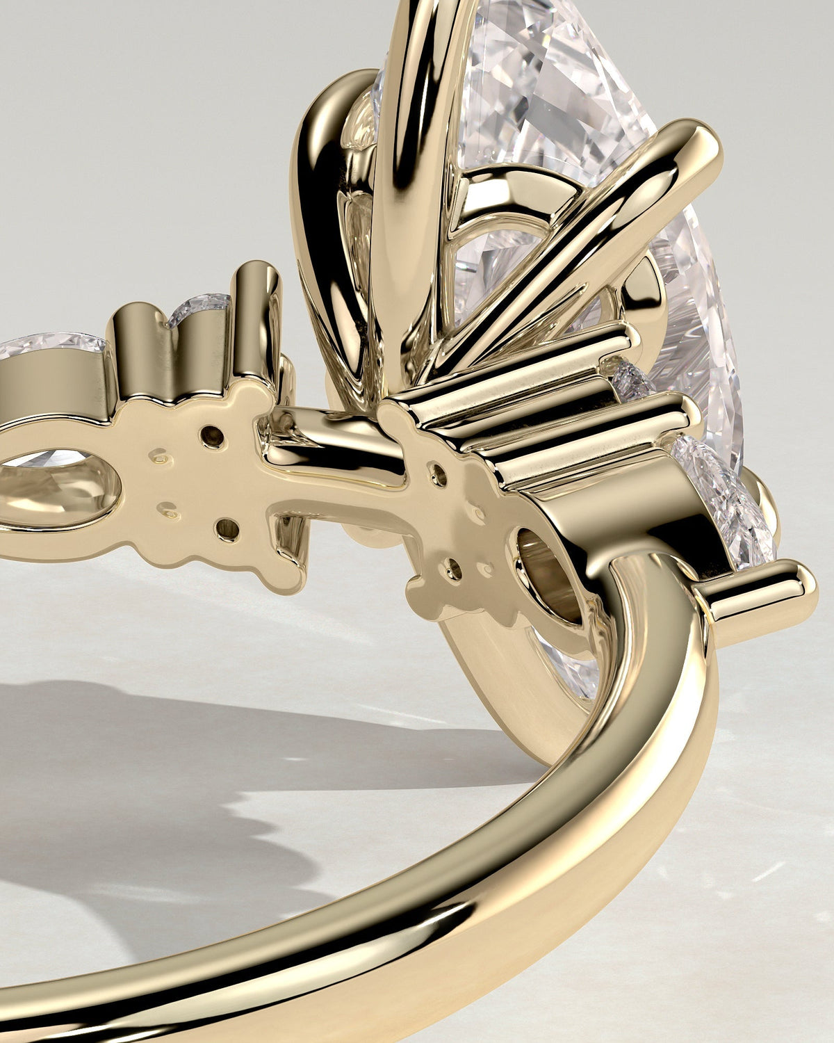 Marquise Cluster Lab Grown Diamond Engagement Ring