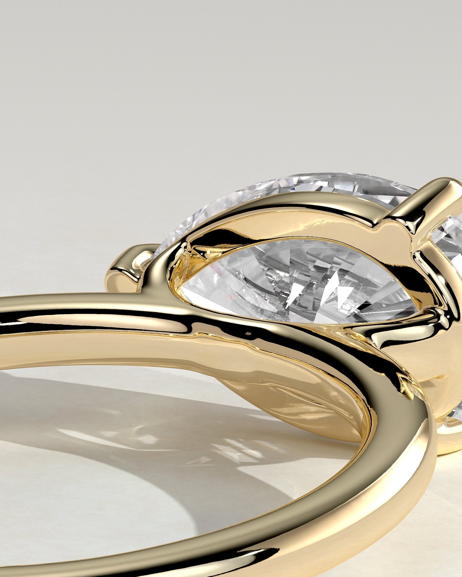 Pear East West Solitaire Lab Grown Diamond Engagement Ring