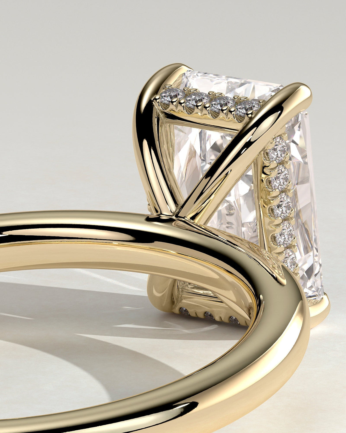 Radiant Hidden Halo Lab Grown Diamond Engagement Ring