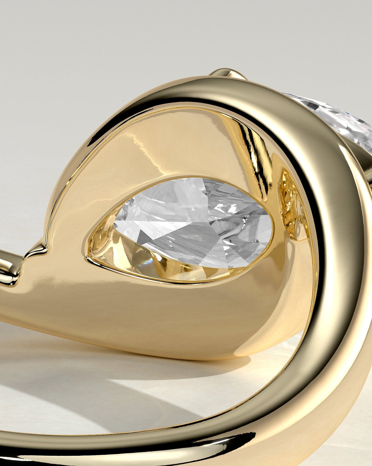 Marquise Swirl Solitaire Lab Grown Diamond Engagement Ring