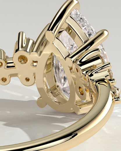 Pear Cluster Lab Grown Diamond Engagement Ring