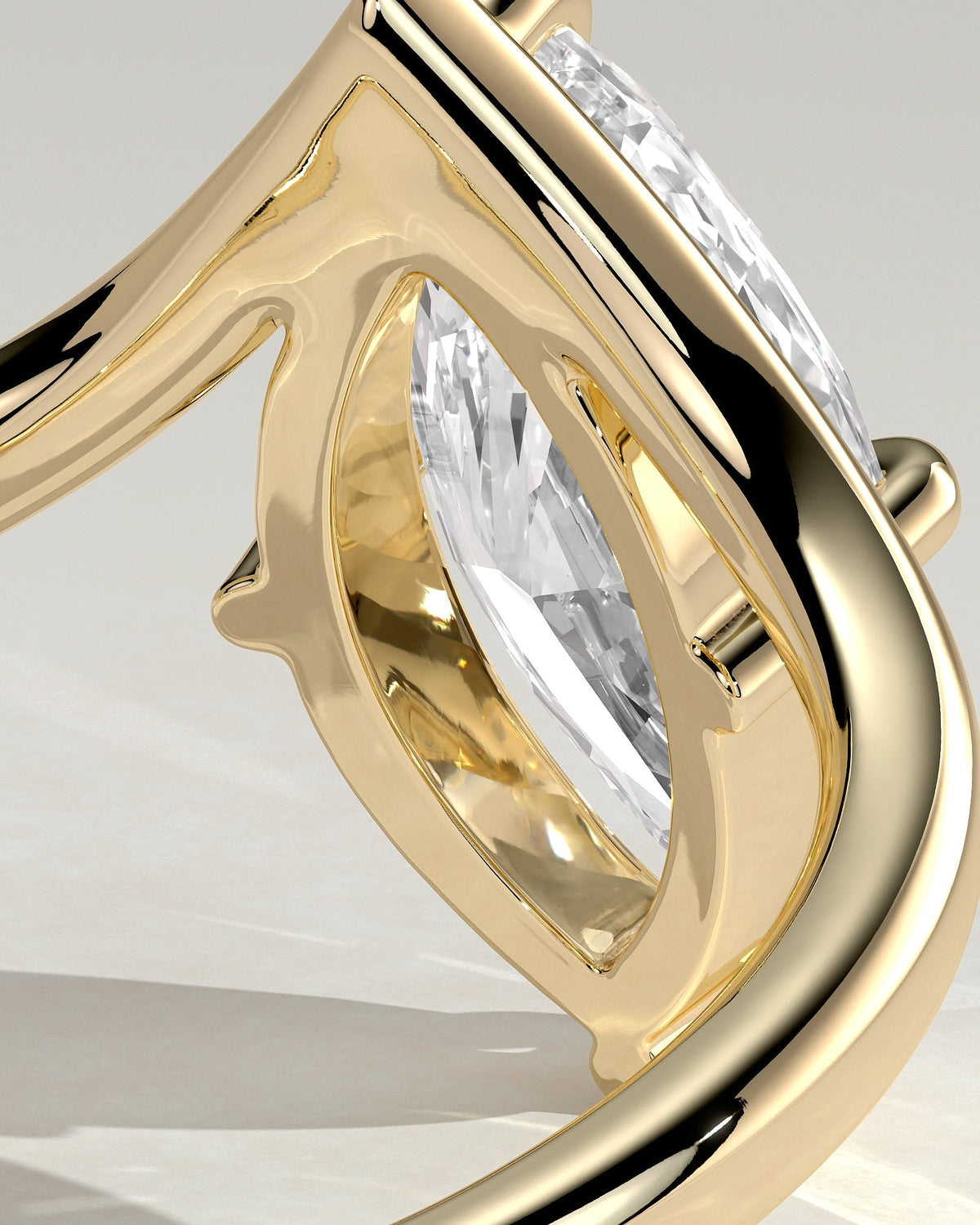 Marquise Swirl Solitaire Lab Grown Diamond Engagement Ring