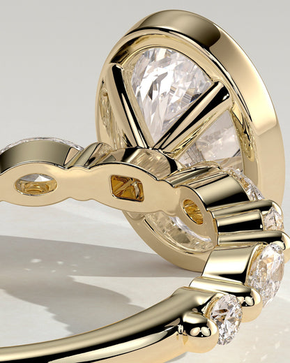 Oval Pave & Bezel Lab Grown Diamond Engagement Ring