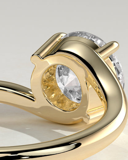 Round Swirl Solitaire Lab Grown Diamond Engagement Ring