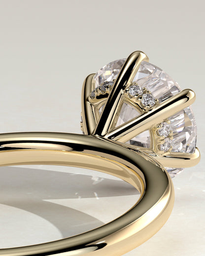 Round Hidden Halo Lab Grown Diamond Engagement Ring
