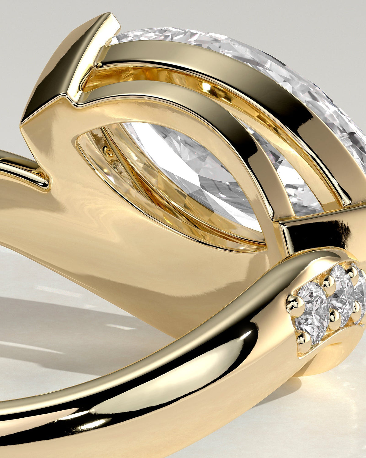 Marquise Bold Swirl Pave Lab Grown Diamond Engagement Ring
