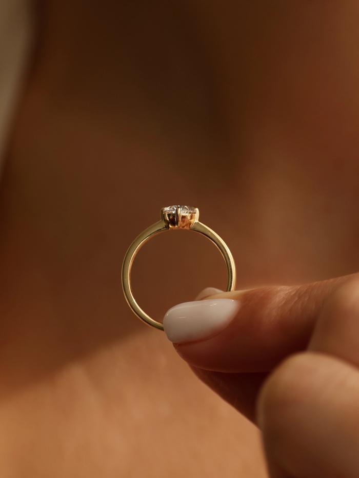 Marquise Cut Cluster Styled Lab Grown Diamond Engagement Ring
