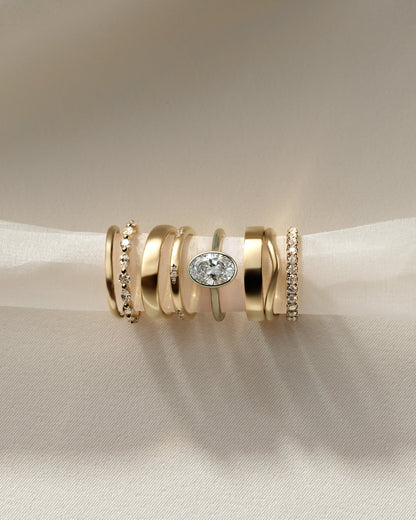 Oval Bezel Solitaire Lab Grown Diamond Engagement Ring