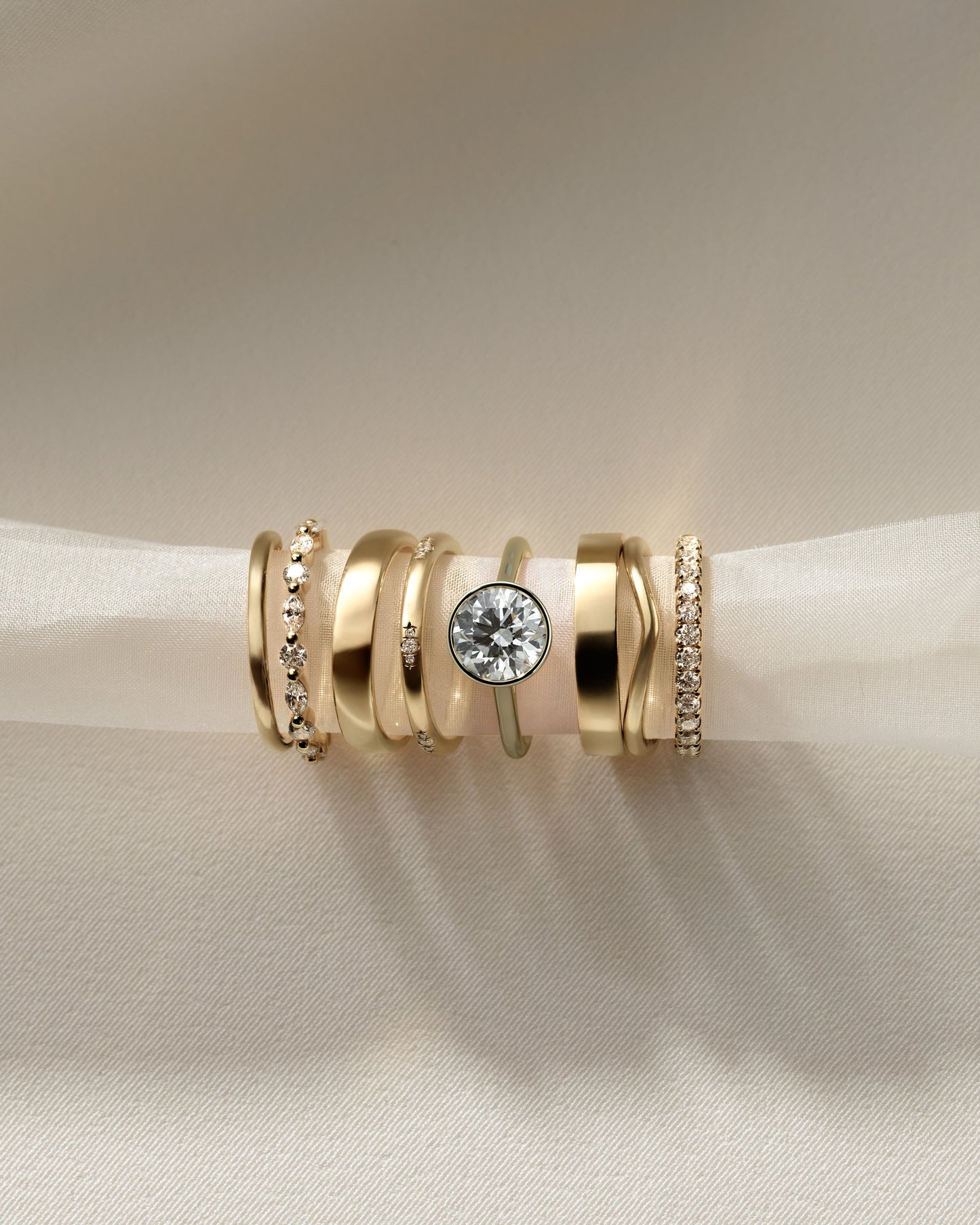 Round Bezel Solitaire Lab Grown Diamond Engagement Ring