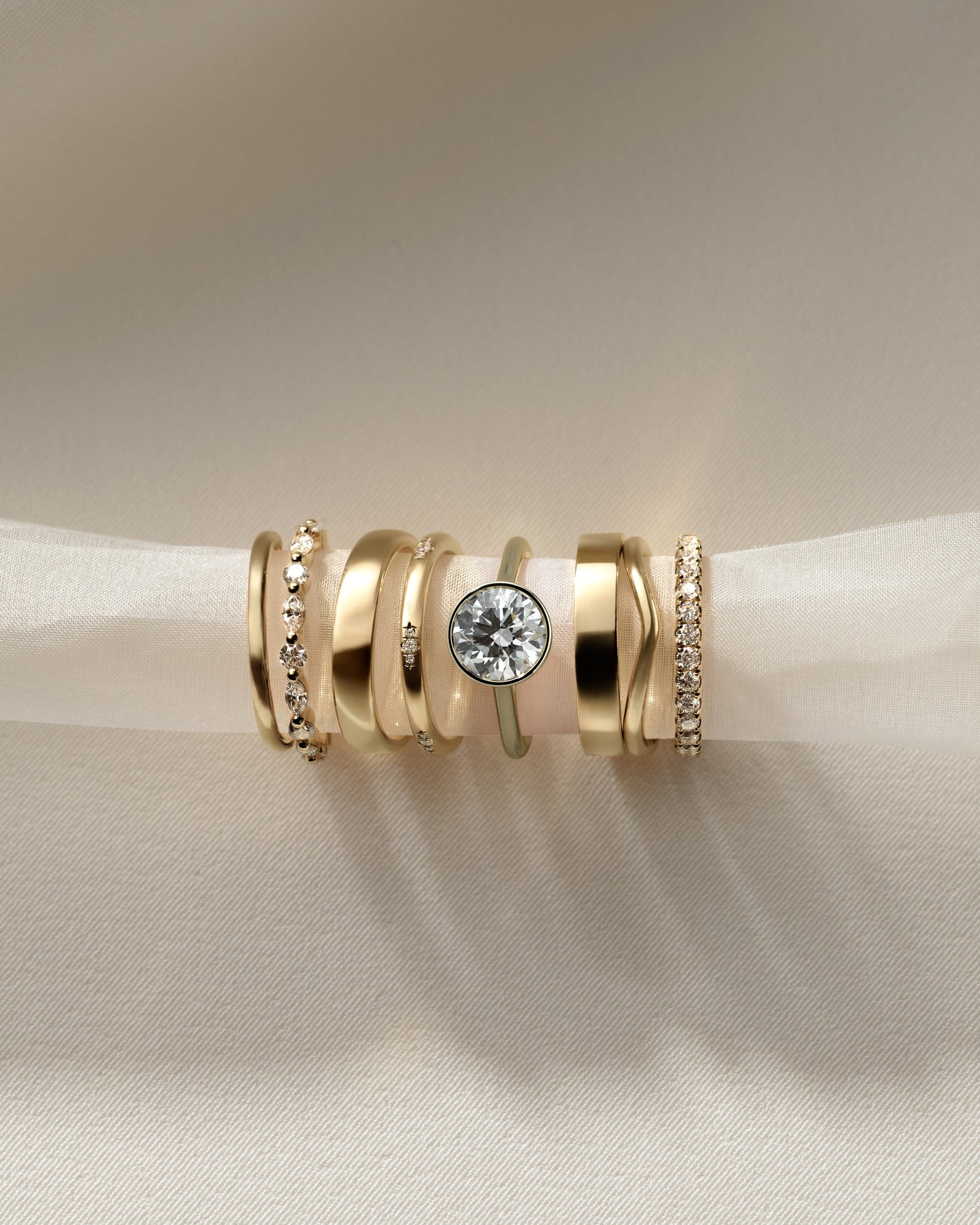 Round Bezel Solitaire Lab Grown Diamond Engagement Ring