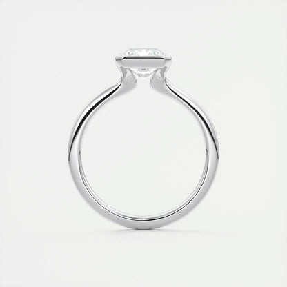 2.10 CT Radiant  Solitaire Half Bezel Moissanite Engagement Ring 7