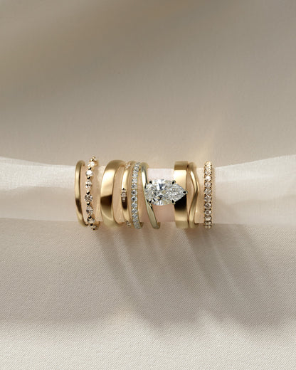 Pear Double Shank Pave Lab Grown Diamond Engagement Ring