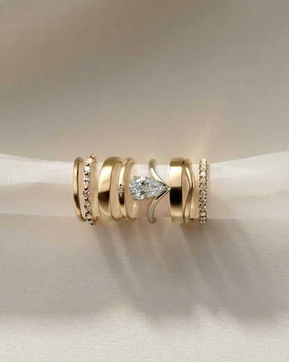 Pear Swirl Solitaire Lab Grown Diamond Engagement Ring