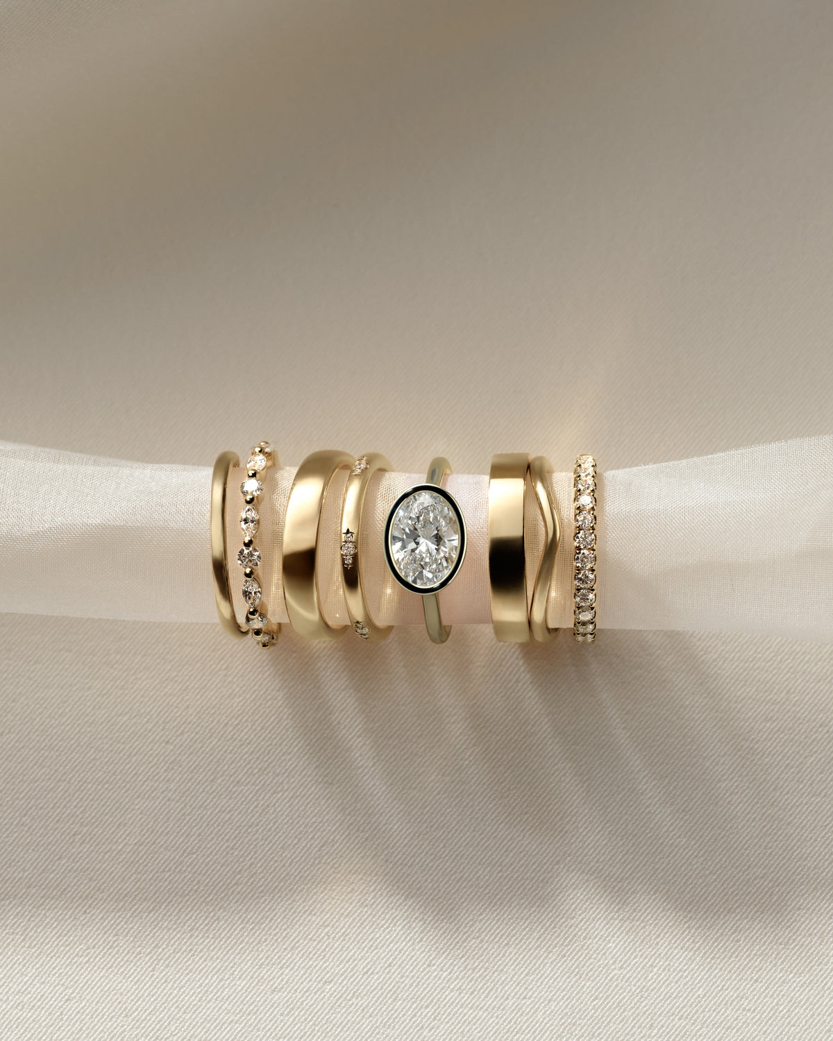 Oval Bezel East West Solitaire Lab Grown Diamond Engagement Ring