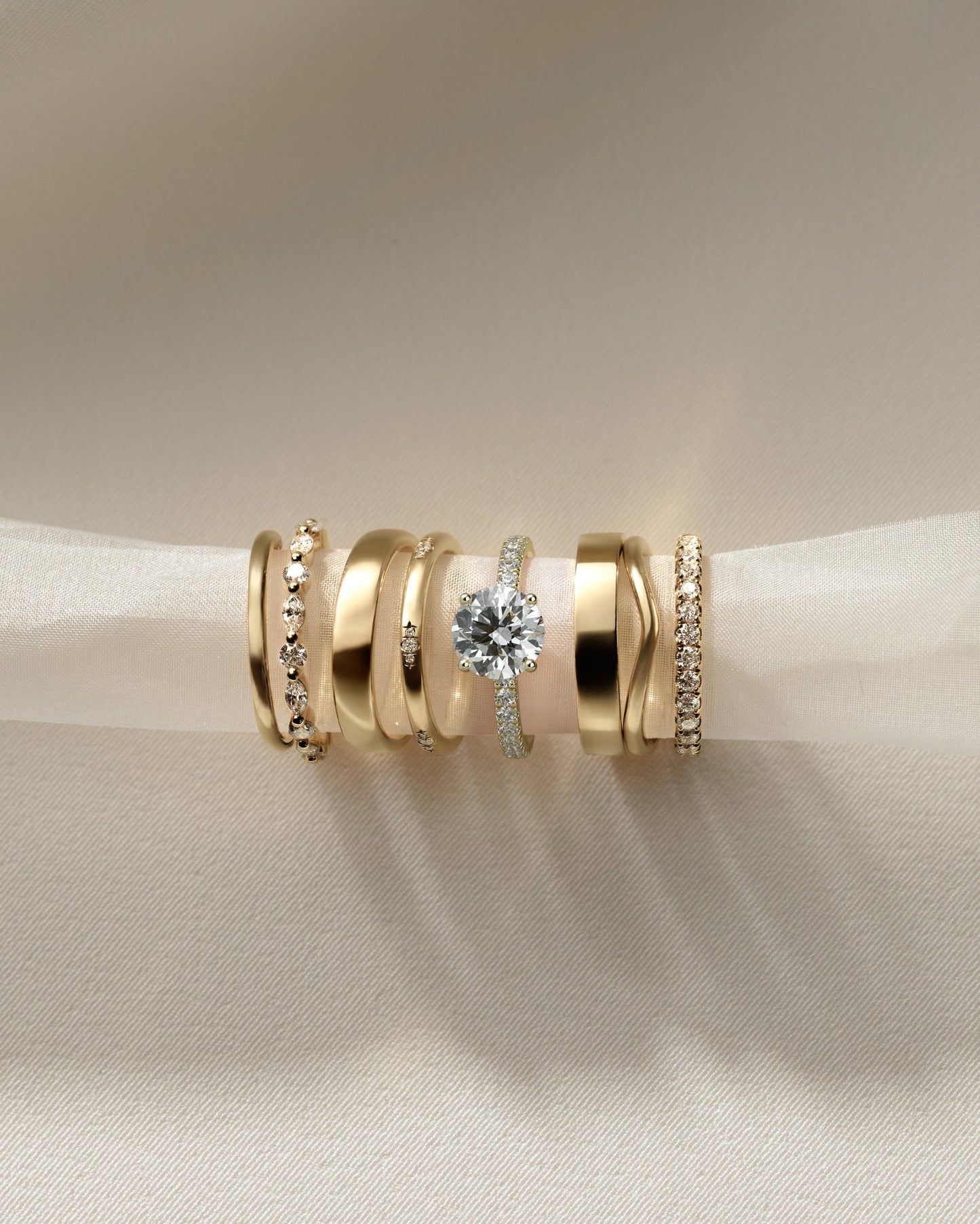 Round Hidden Halo and Pave Lab Grown Diamond Engagement Ring