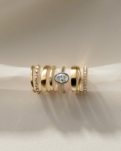 Oval Bezel Solitaire Lab Grown Diamond Engagement Ring