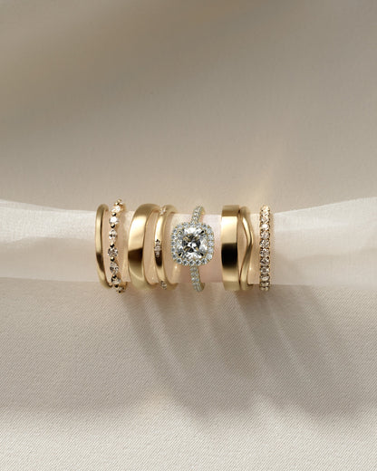 Cushion Halo and Pave Lab Grown Diamond Engagement Ring