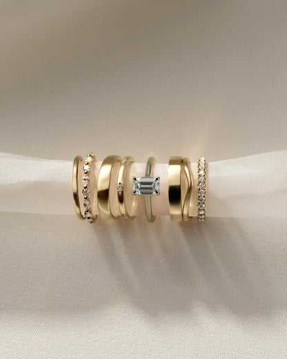 Emerald Cathedral & Hidden Halo Lab Grown Diamond Engagement Ring