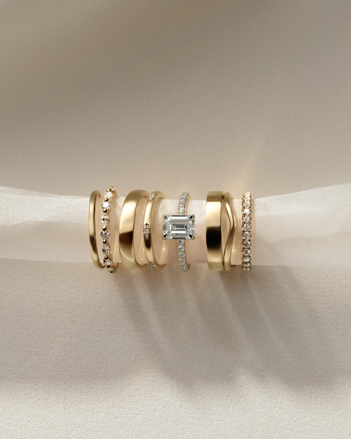 Emerald Hidden Halo and Pave Lab Grown Diamond Engagement Ring