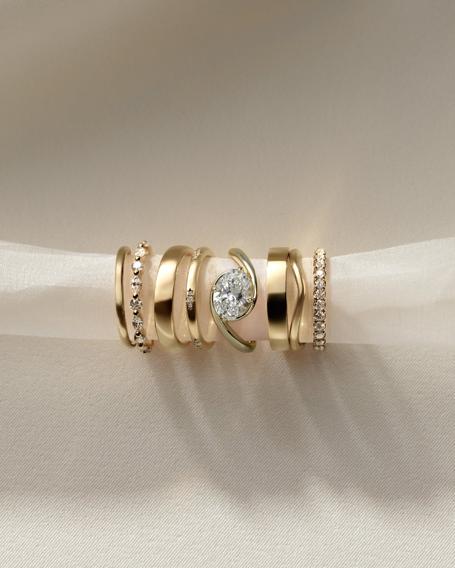 Oval Swirl Solitaire Lab Grown Diamond Engagement Ring