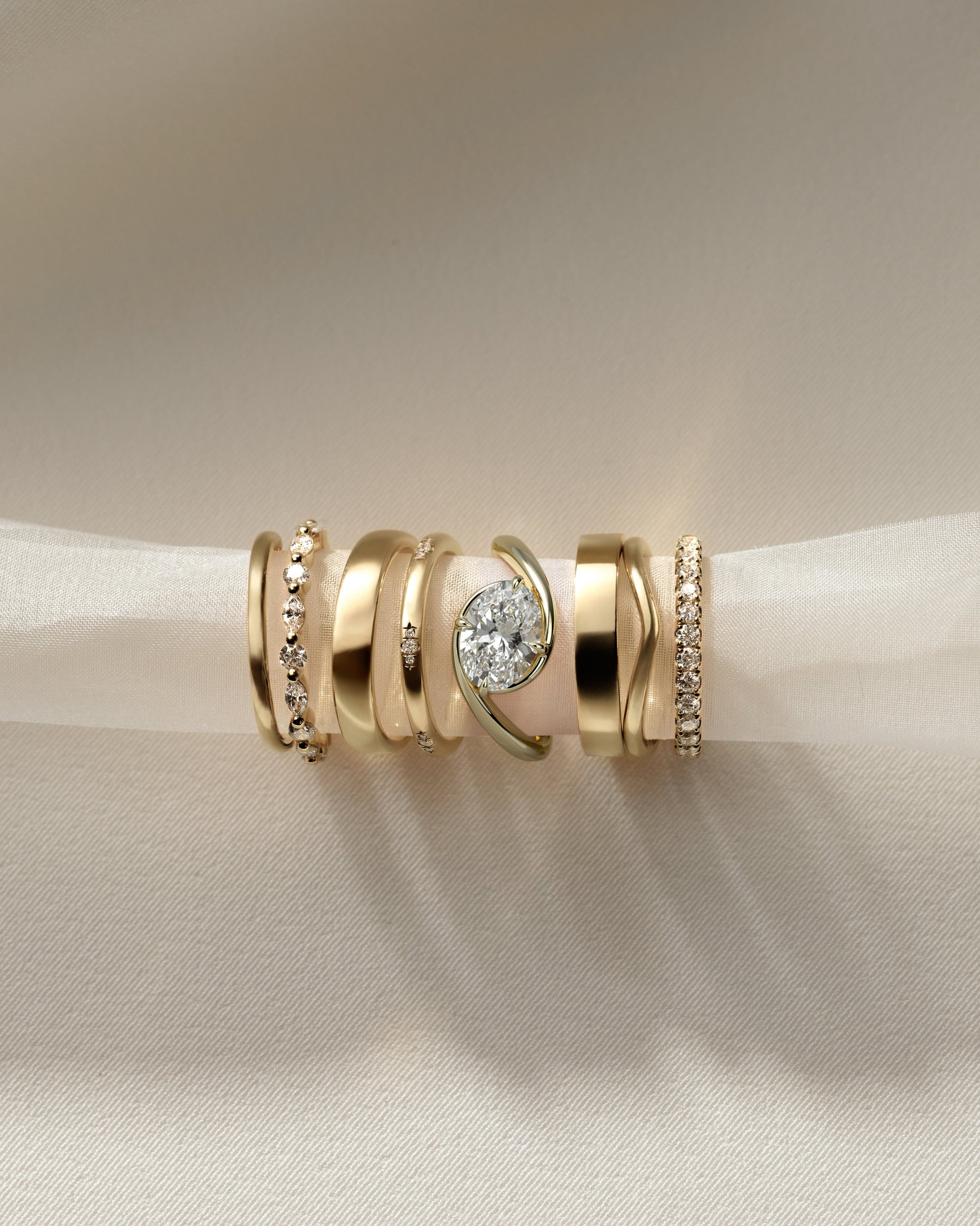 Oval Swirl Solitaire Lab Grown Diamond Engagement Ring