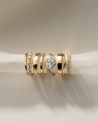 Oval Swirl Solitaire Lab Grown Diamond Engagement Ring