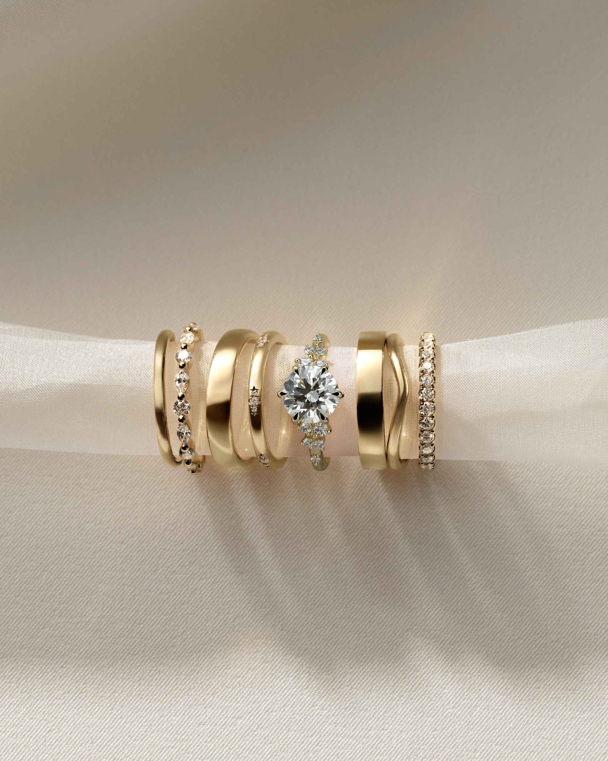 Round Cluster Lab Grown Diamond Engagement Ring