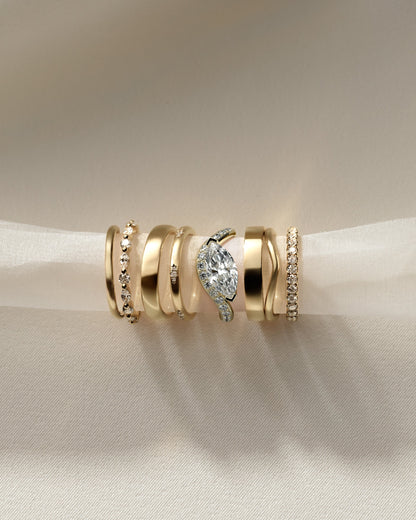 Marquise Bold Swirl Pave Lab Grown Diamond Engagement Ring