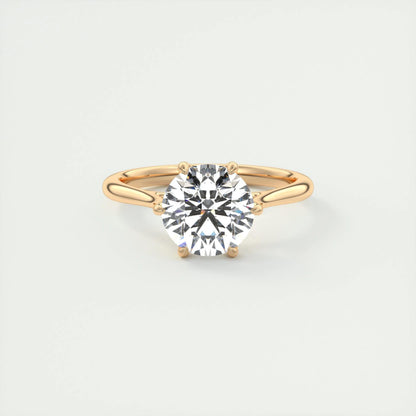 1.35 CT Round Cut Solitaire Moissanite Engagement Ring 15