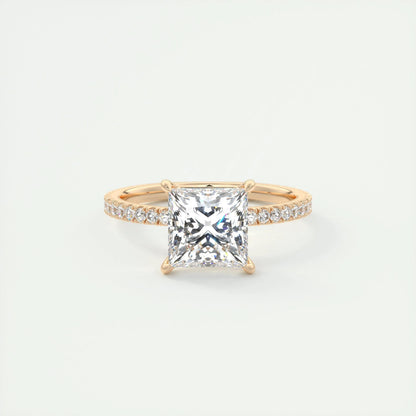 2 CT Princess Solitaire CVD F/VS1 Diamond Engagement Ring 15