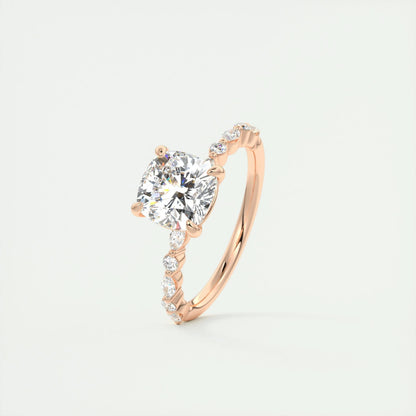 2 CT Cushion Solitaire CVD F/VS1 Diamond Engagement Ring 18