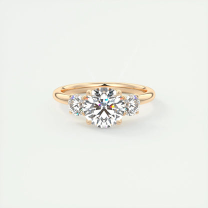 1.5 CT Round 3 Stones CVD F/VS1 Diamond Engagement Ring 14