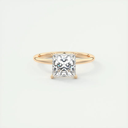 2.08 CT Princess Cut Solitaire Moissanite Engagement Ring 15